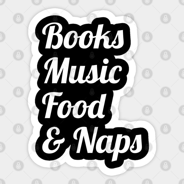 Book Music Food And Naps Sticker by evokearo